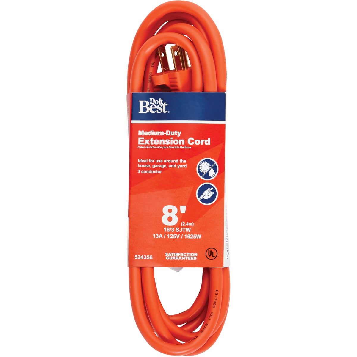 Item 524356, 16-gauge/3-conductor, SJTW medium-duty, all-weather extension cord.