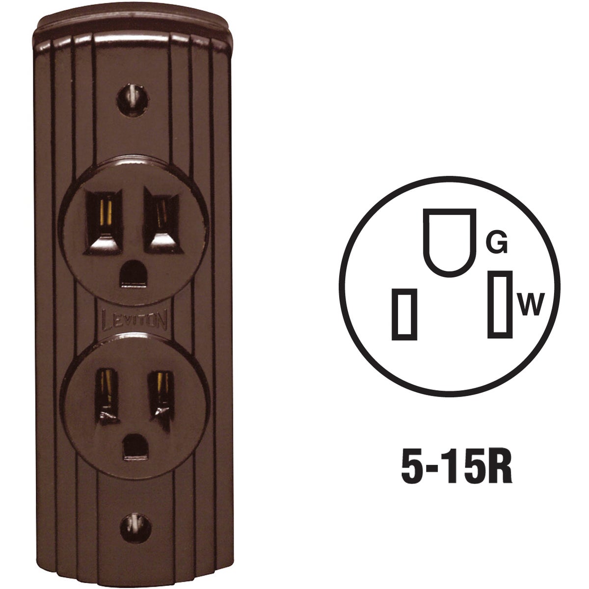 Item 525097, Surface mounted power outlet. 15amp/125volt. For use with 2 or 3-wire, No.