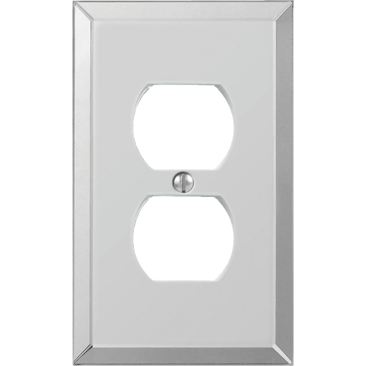 Item 526789, Acrylic beveled mirror duplex outlet wall plate. Durable and stylish.