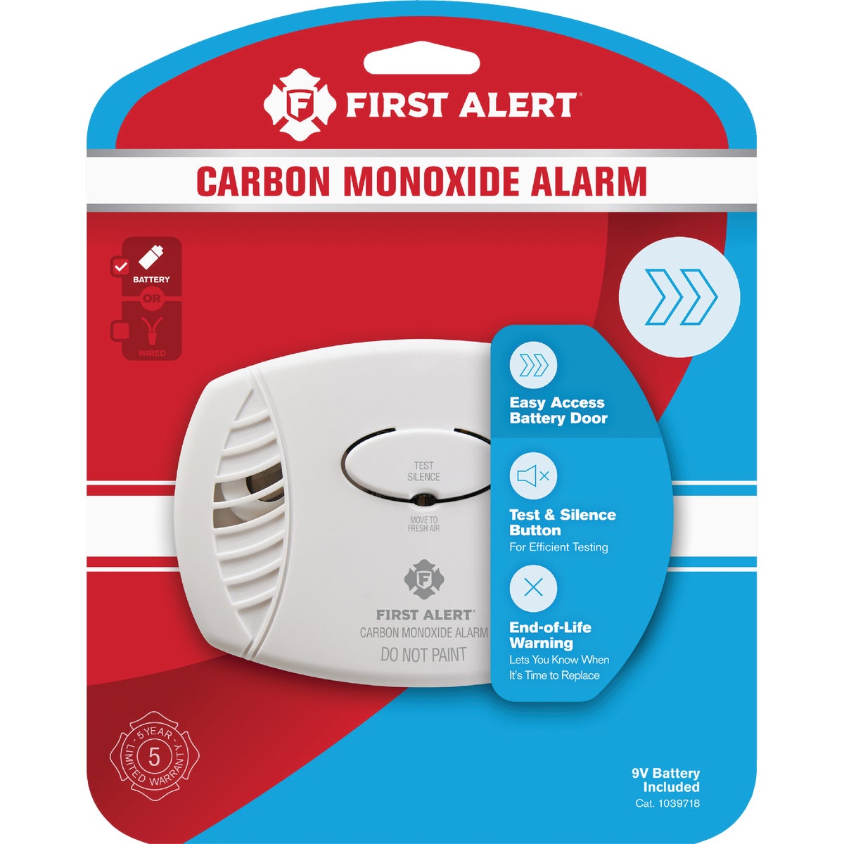 Item 528196, First Alert CO400 Battery Operated Electrochemical Carbon Monoxide Alarm 