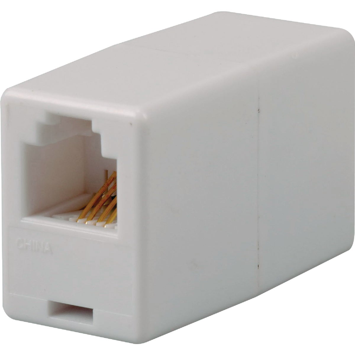 Item 535419, Inline phone cord coupler connects 2 phone cords together for extended 