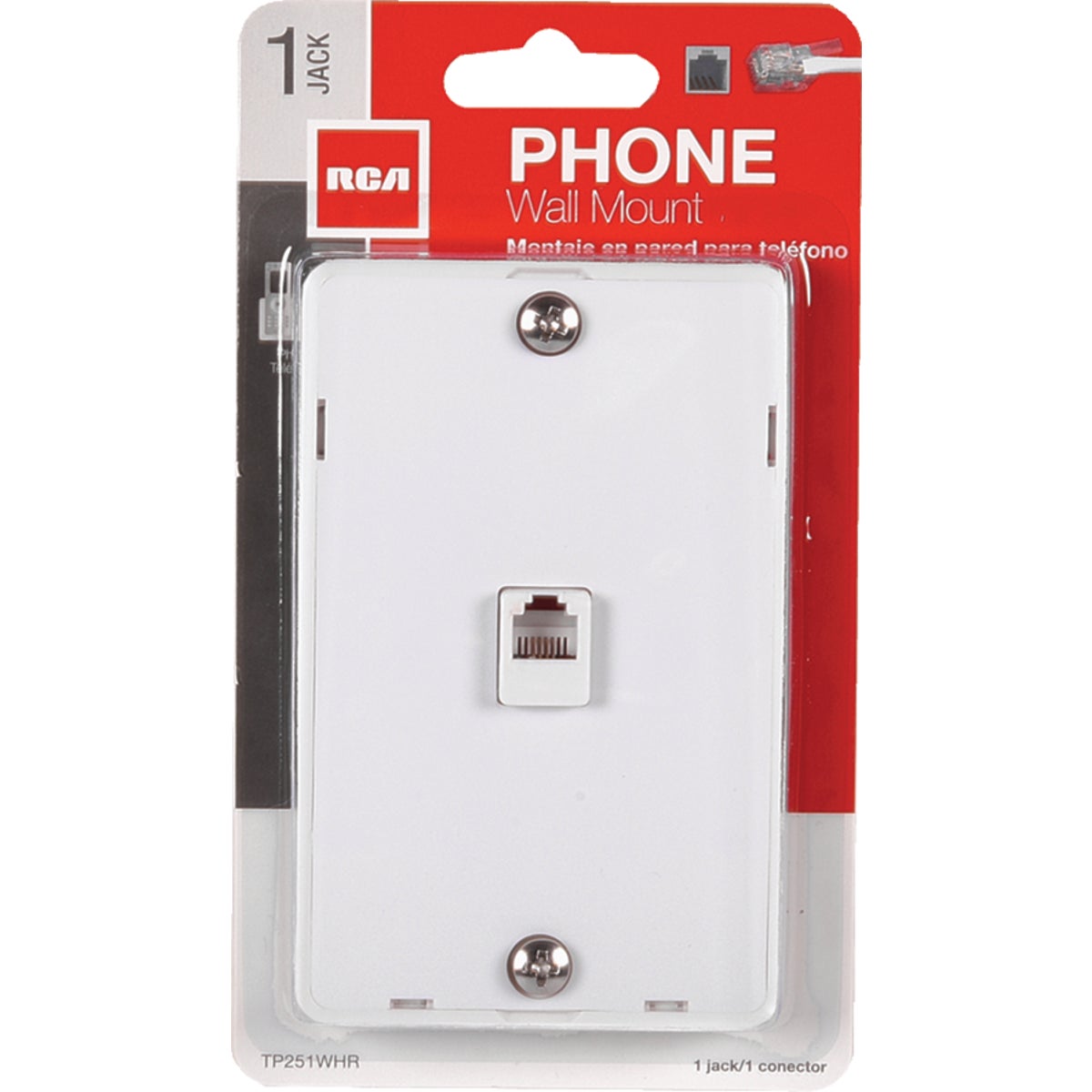 Item 535435, Phone jack wall mounts are designed for easy mounting of wall phones.