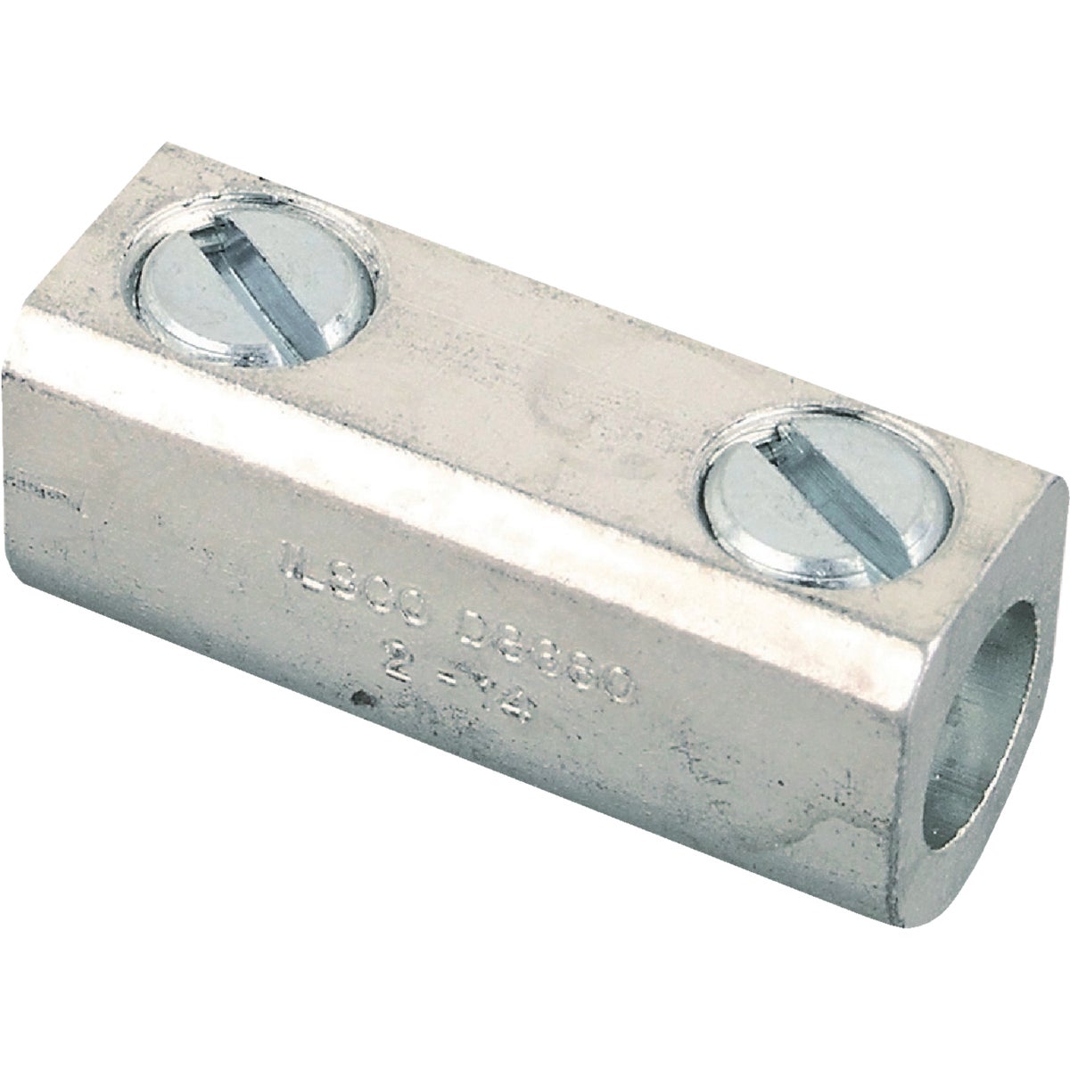 Item 538183, Splicer/reducer with solid barrier wire stop, all aluminum body, tin plated