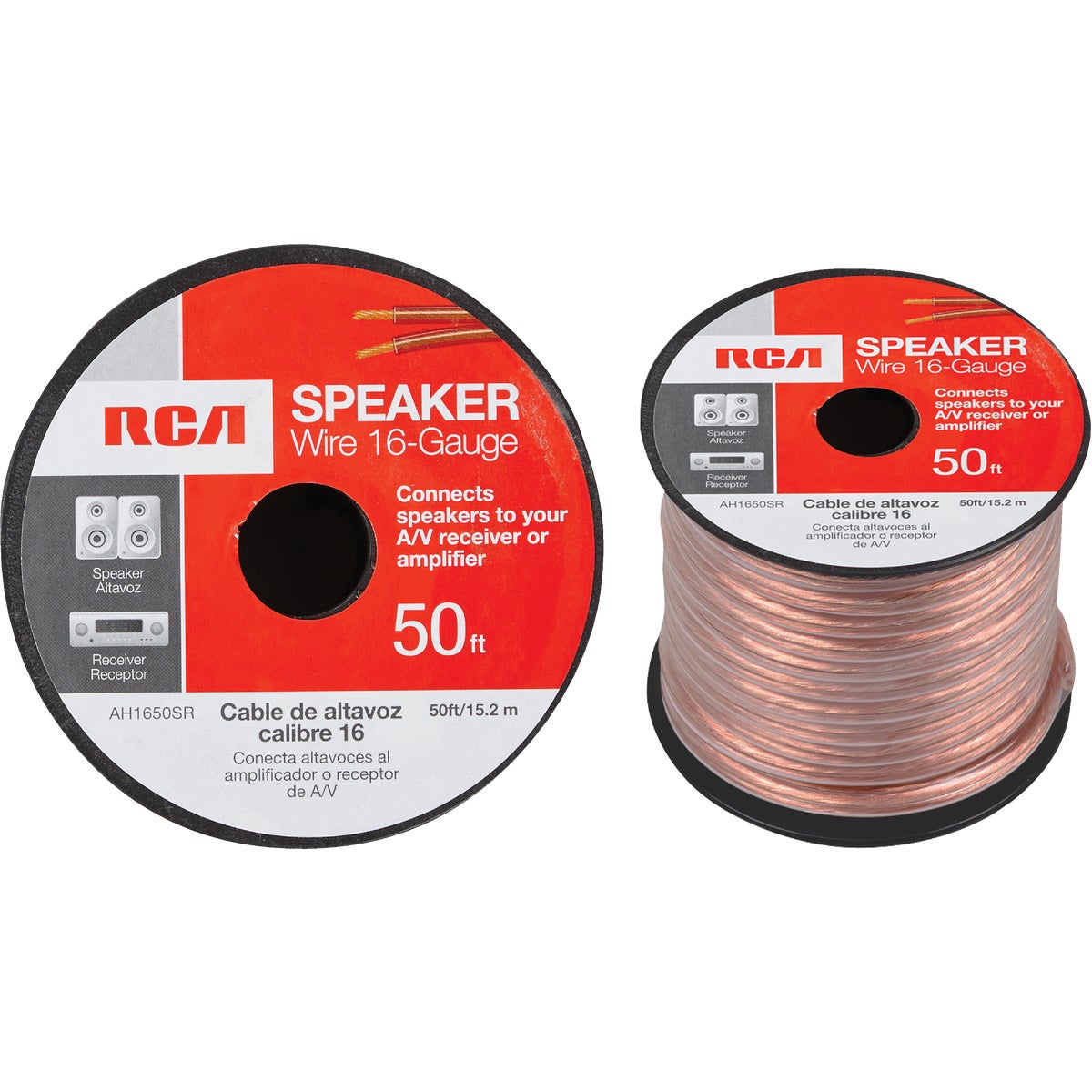 Item 539805, 16-gauge speaker wire ideal for connecting speakers to amplifiers or 