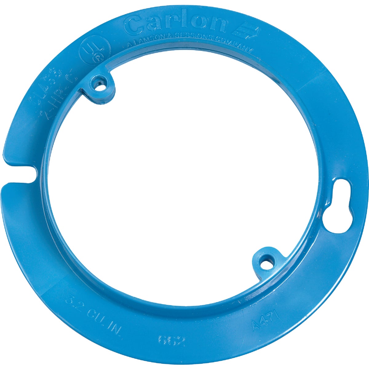 Item 540269, PVC (polyvinyl chloride), raised, round, open ring box cover.