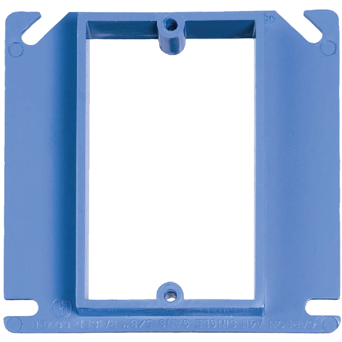 Item 540579, PVC, 4-inch square, single gang raised cover. 1/2-inch rise.