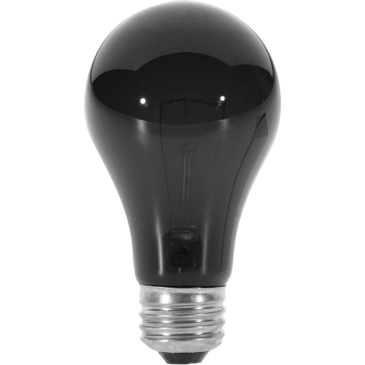 Item 540714, A19 incandescent blacklight light bulb with medium base.