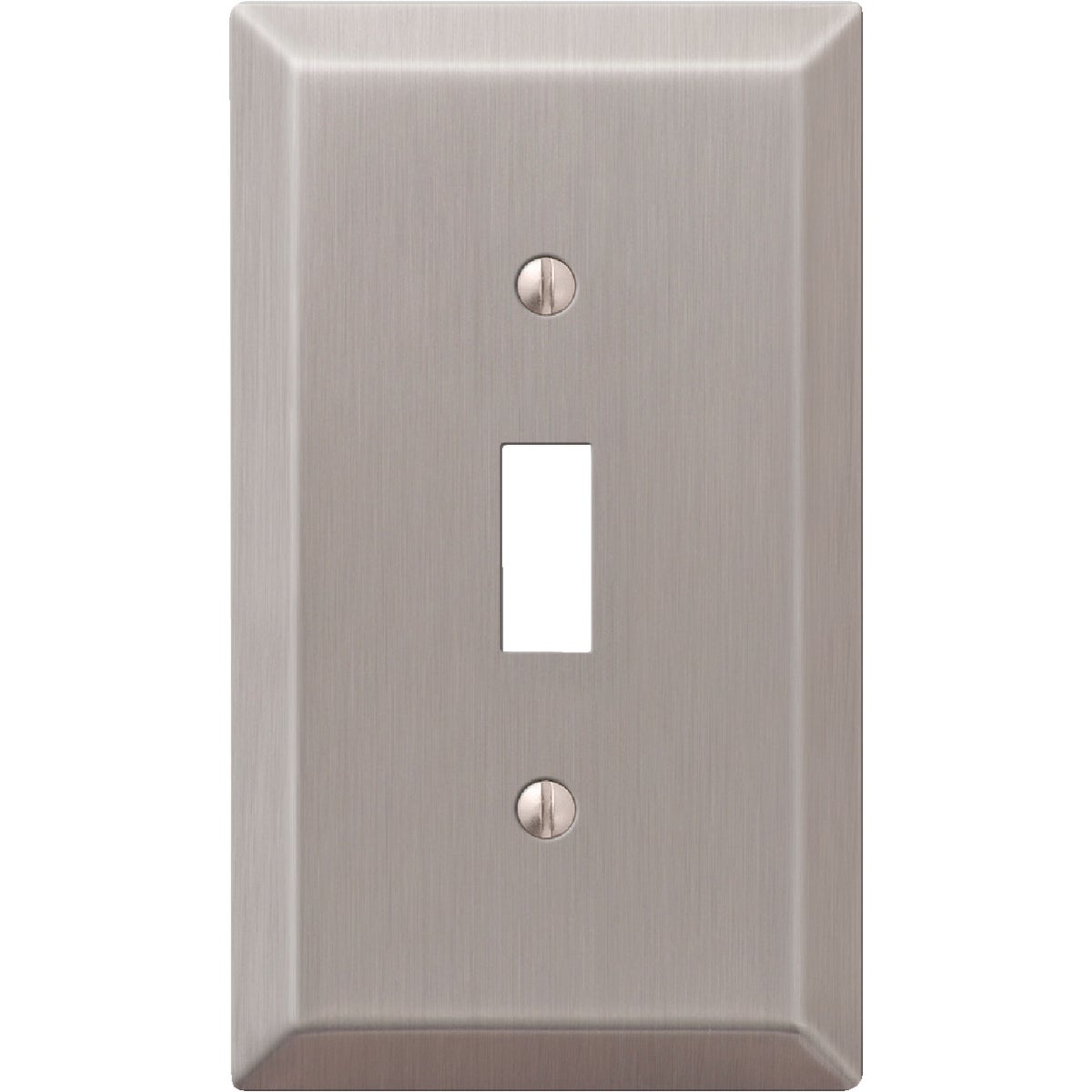 Item 556785, Stamped steel toggle switch wall plate. Contemporary styling. Durable.