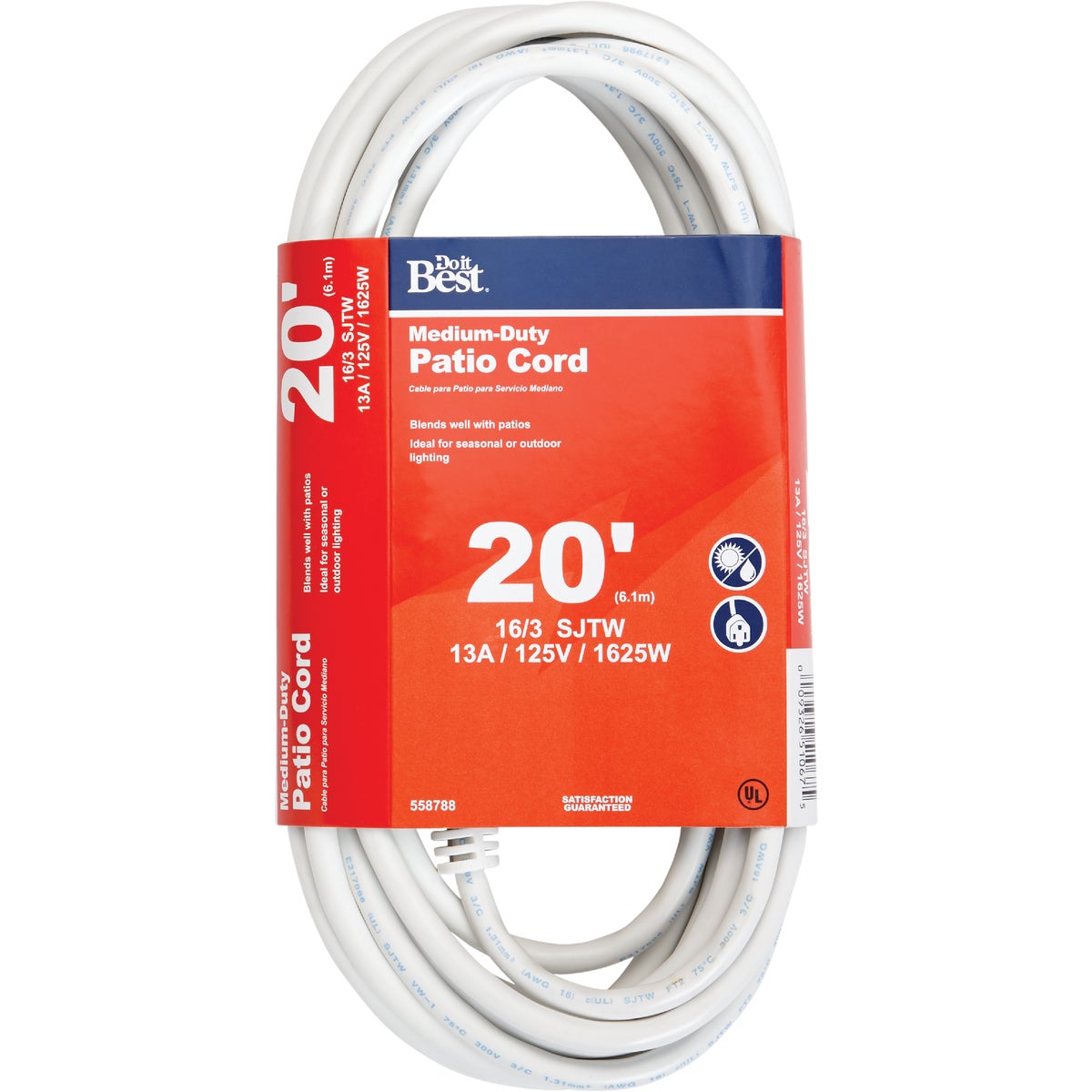 Item 558788, Medium-duty, 16-gauge/3-conductor, SJTW, extension cord with heavy molded 