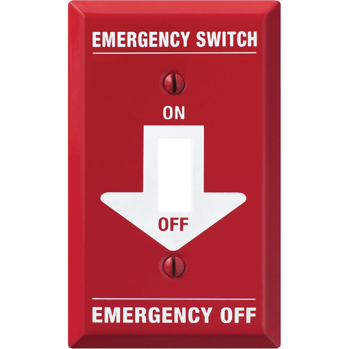 Item 559091, Single toggle emergency switch wall plate.