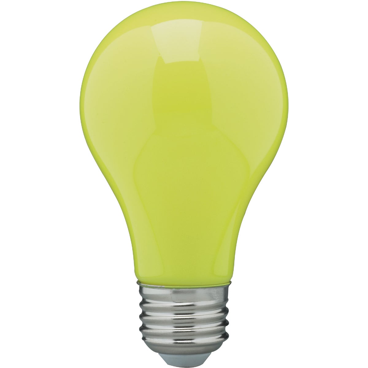 Item 560717, A19 LED (light emitting diode) medium base bulb with ceramic yellow finish