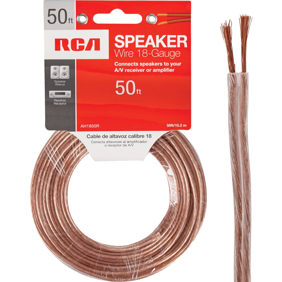 Item 561207, 18-gauge speaker wire ideal for connecting speakers to amplifiers or 