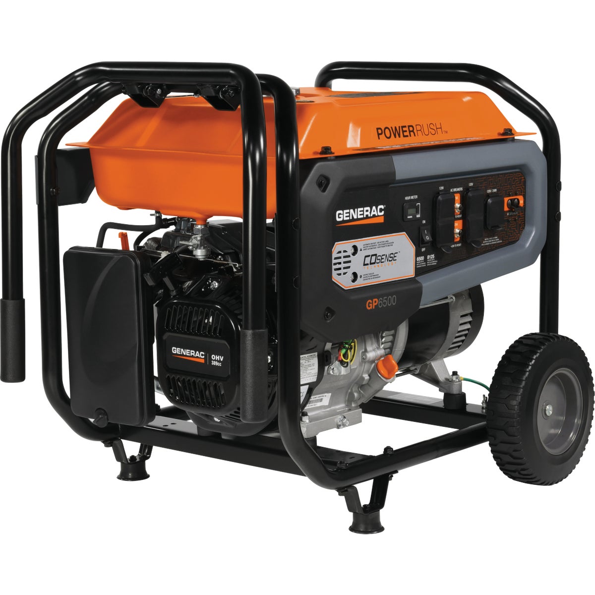 Item 566715, GP6500 portable generator offers PowerRush Advanced Technology, which 