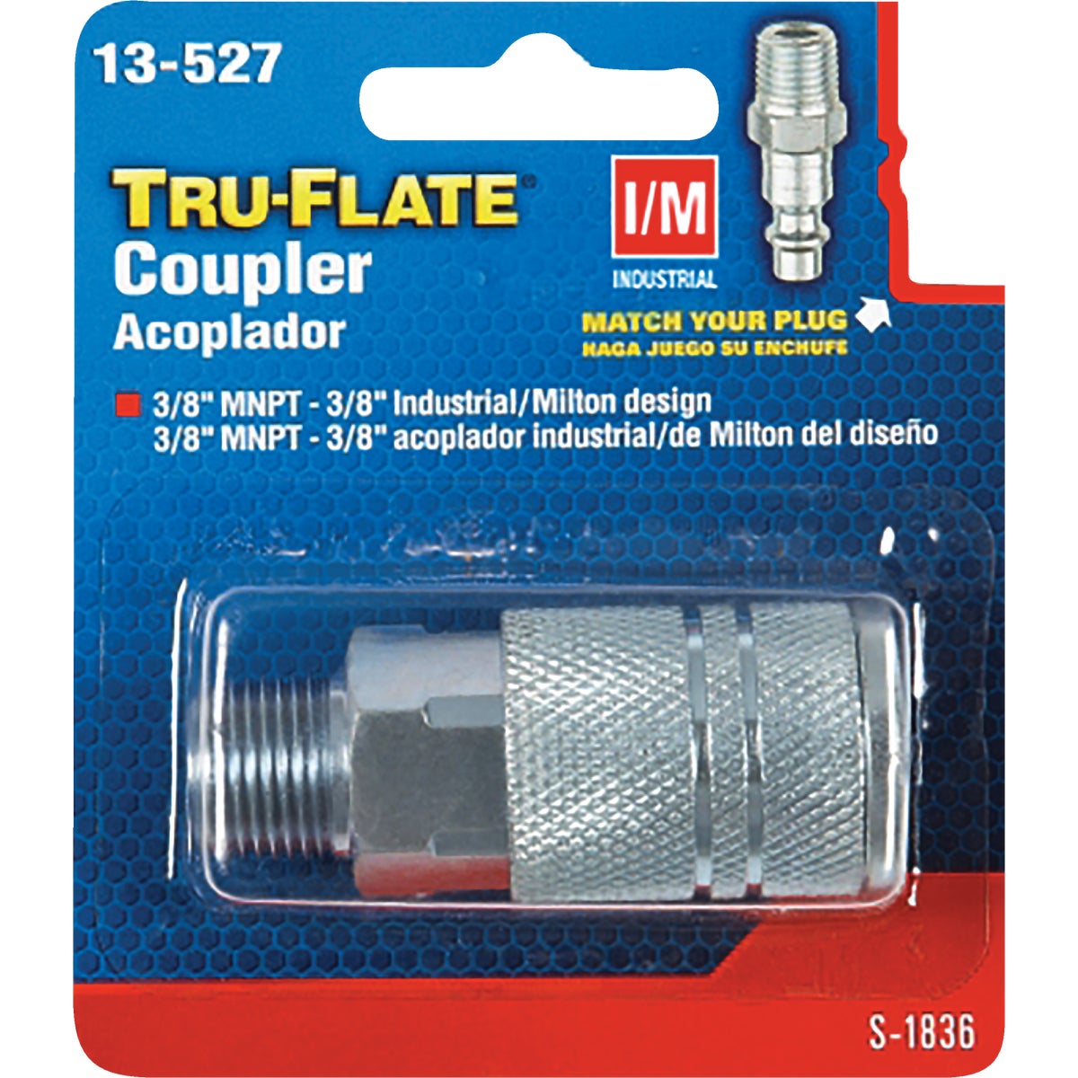 Item 570080, Air line coupler features 100% air-tight seal, accidental disconnect 