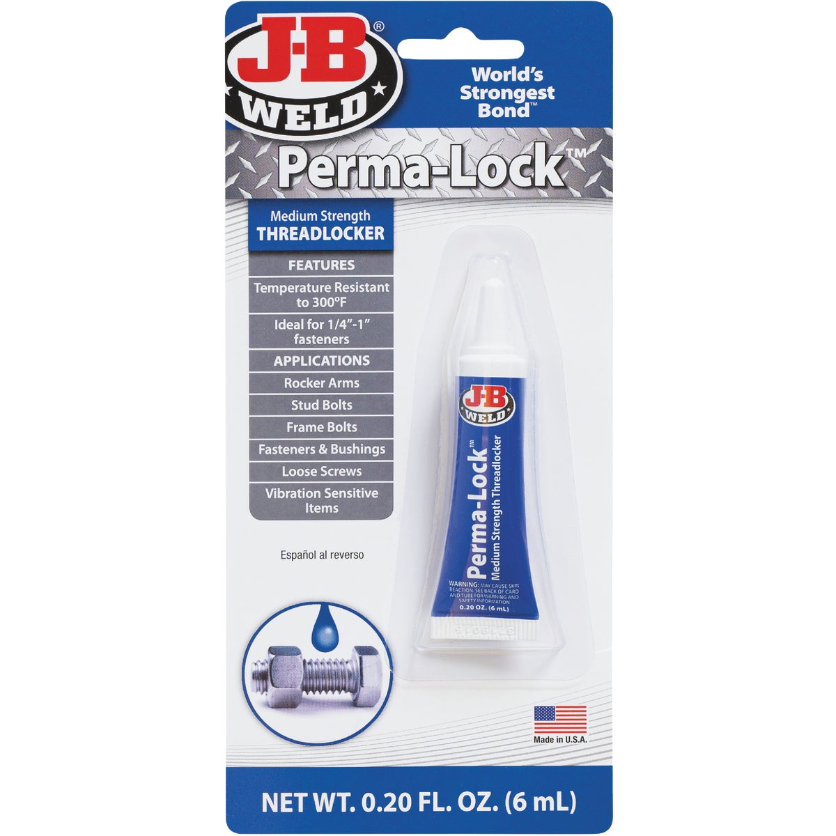 Item 570654, JB Weld threadlockers provide a reliable and superior lock and seal for 