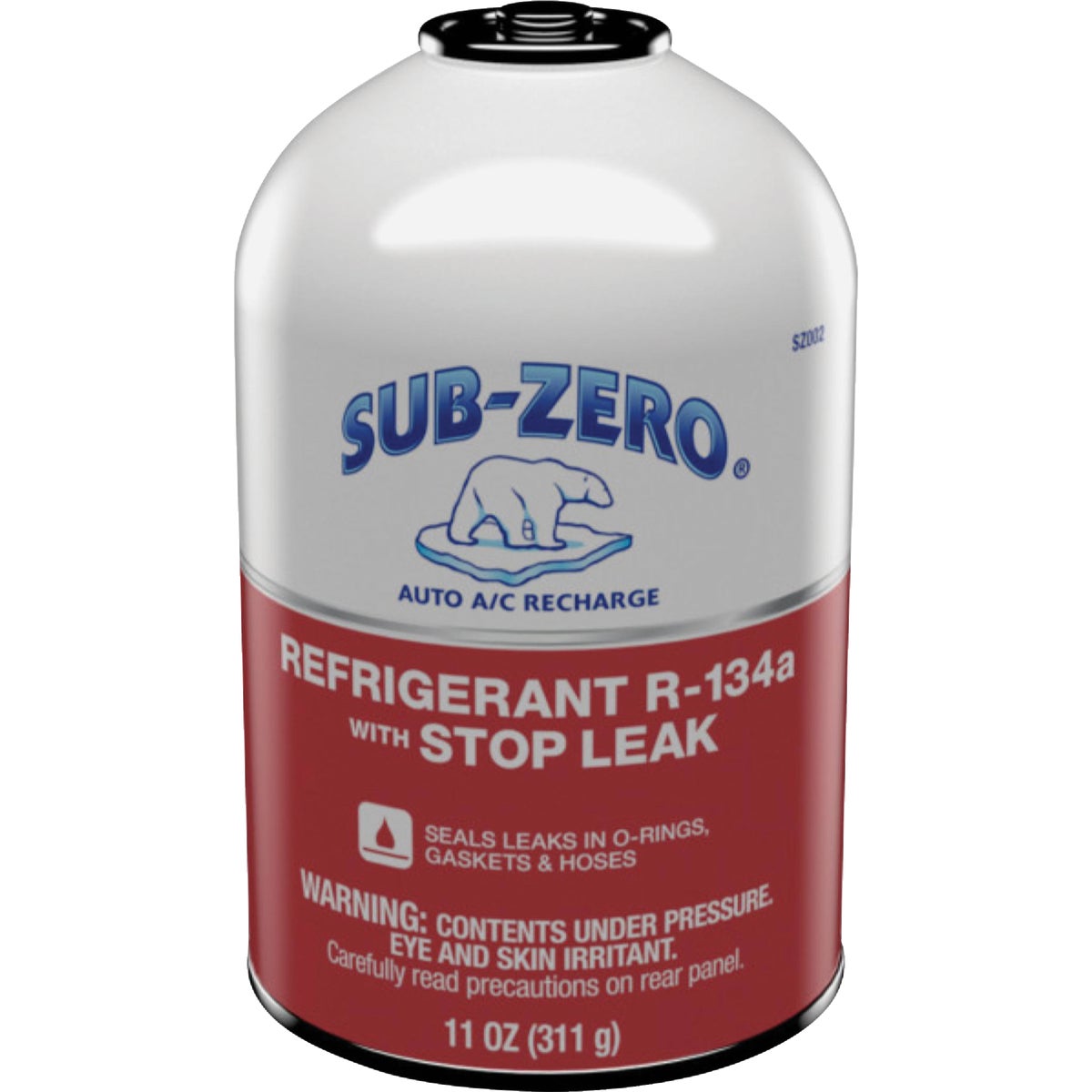 Item 570915, Sub-Zero R-134a with Stop Leak contains 11 oz. of R-134a and additives.