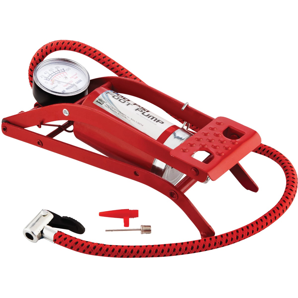 Item 572144, Accurate, with easy-to-read gauge and quick release stem fitting.