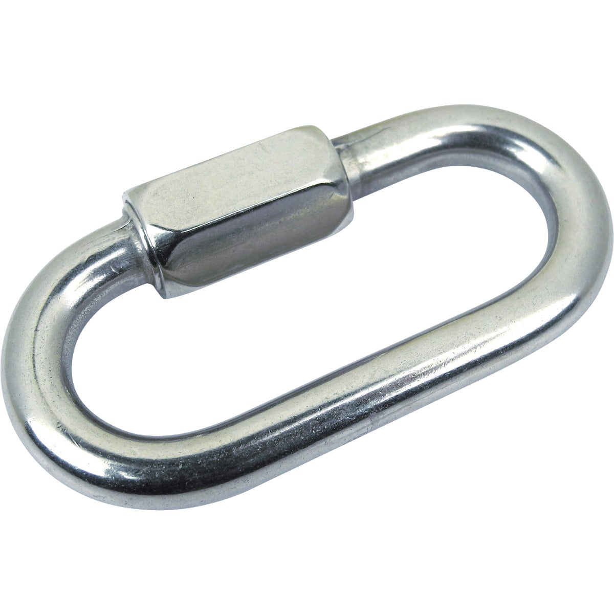 Item 573025, Durable reusable connecting quick link made of cast stainless steel.