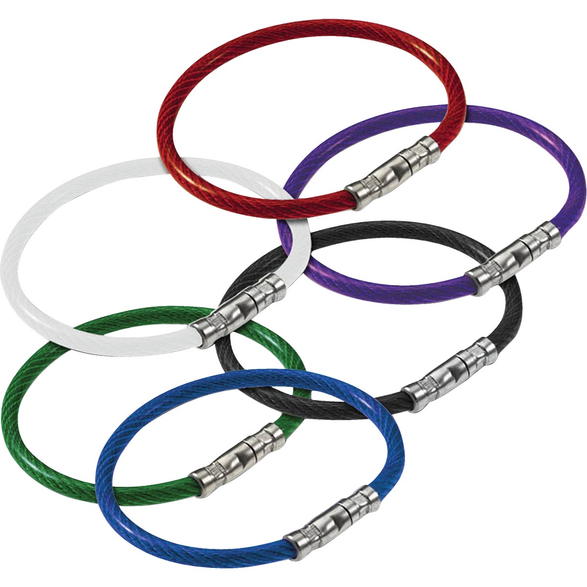 Item 573515, Twisty key ring made of strong, flexible corrosion-resistant aircraft cable