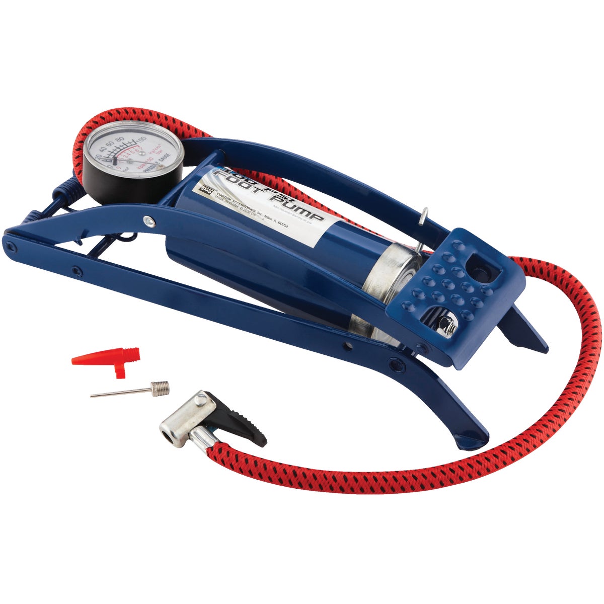 Item 573962, Accurate, with easy-to-read gauge, quick release stem fitting, and extended