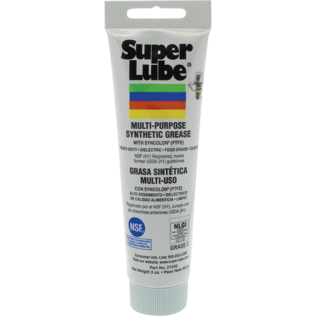 Item 574007, Super Lube synthetic NLGI Grade 2 heavy-duty, multipurpose lubricant with 