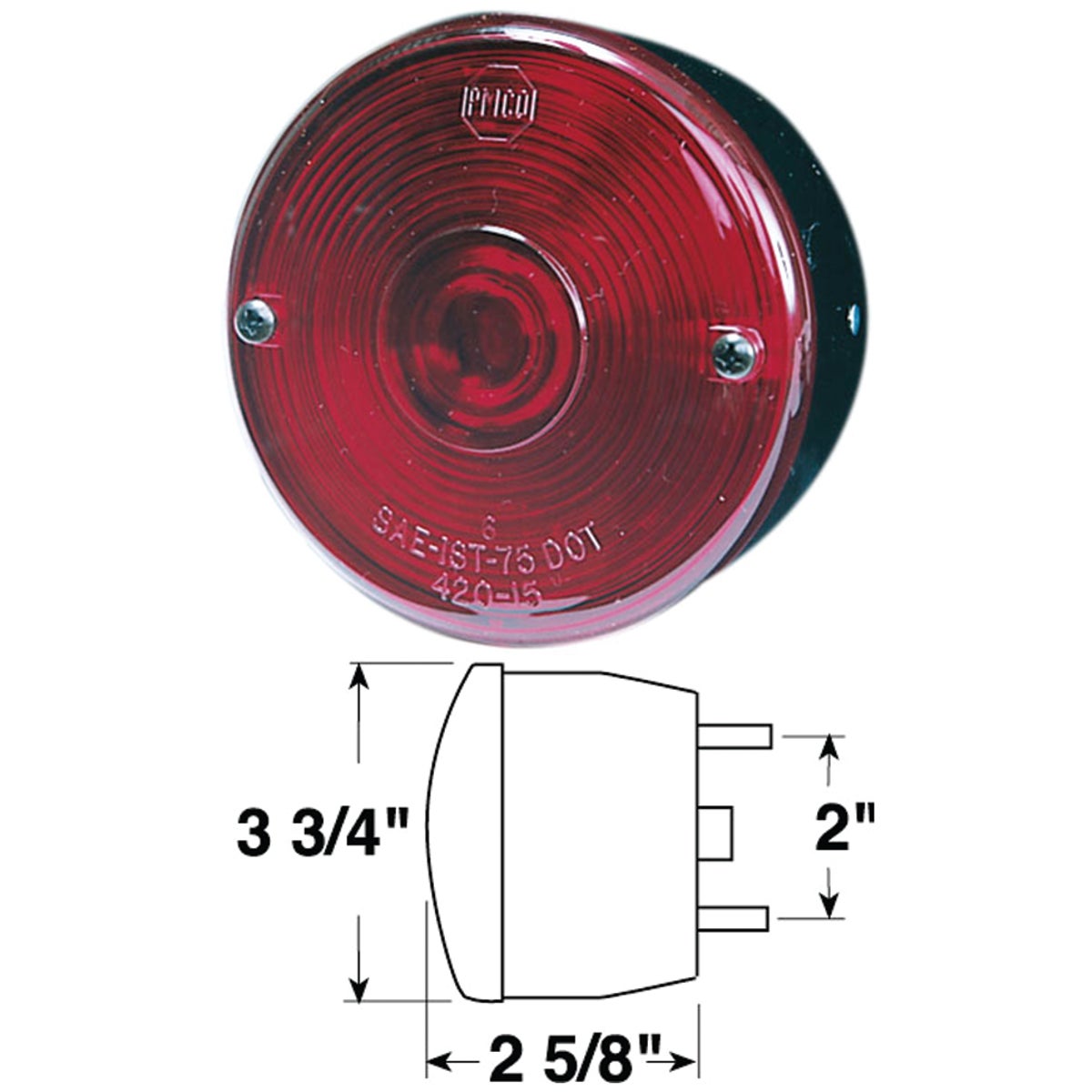 Item 575452, The Round Combination Red Stop, Turn, Tail, and License Trailer Light 
