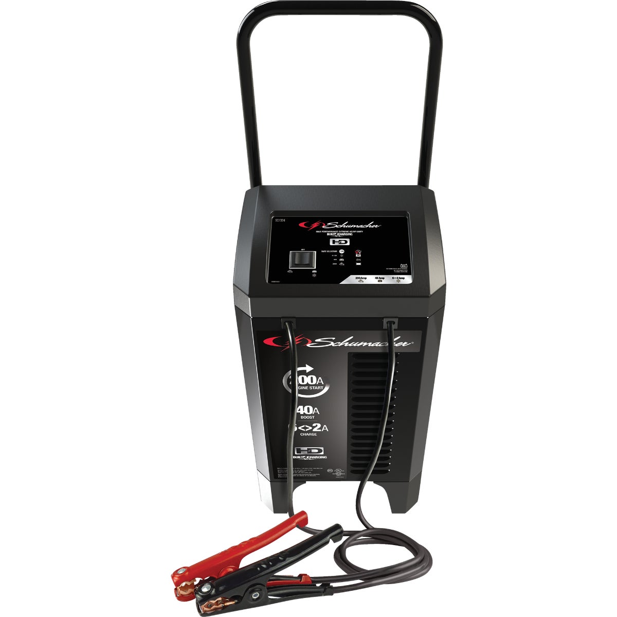 Item 577162, Wheeled charger for 12V batteries provide roll-around convenience and 
