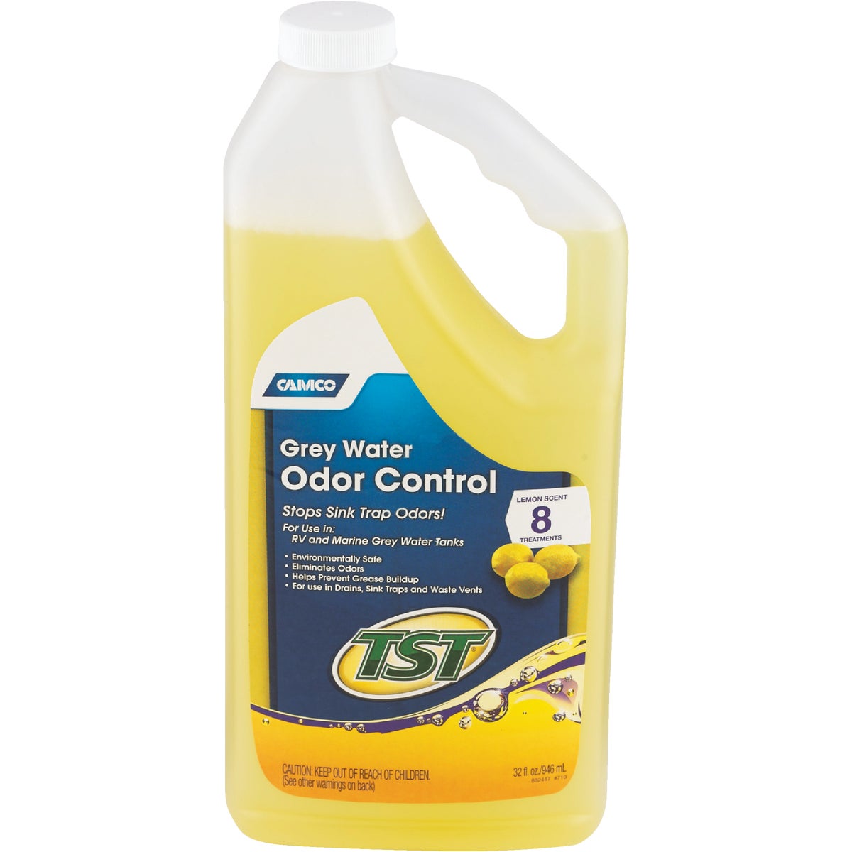 Item 577254, Concentrated treatment removes grease buildup in your grey water tank, sink