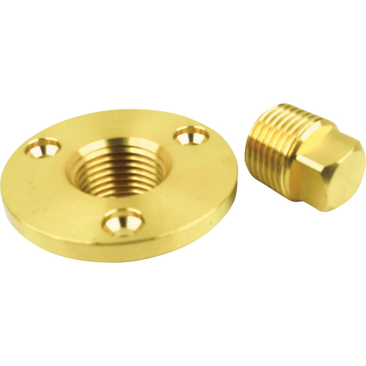 Item 578672, Cast bronze flange. 2-inch outside diameter. Fits 1/2-inch (1.27 cm) pipe.