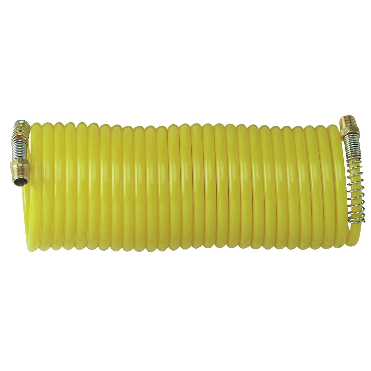 Item 579556, Yellow nylon. Permanently coiled. Working pressure: 150 P.S.I.
