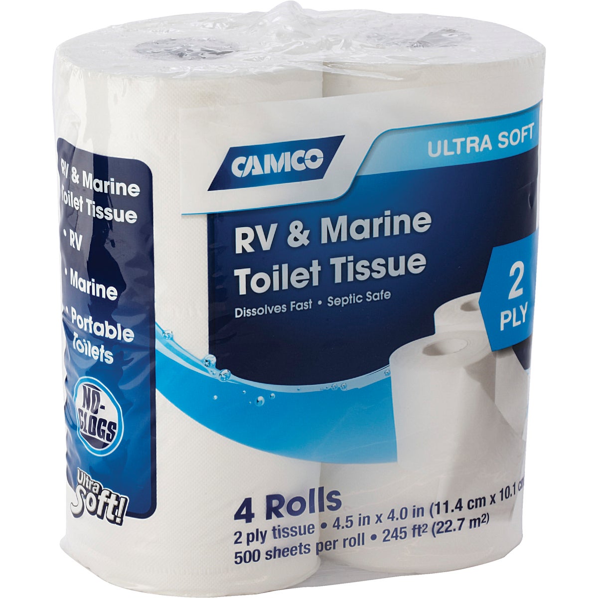 Item 579858, Fast dissolving, clog-resistant toilet tissue is biodegradable and septic 