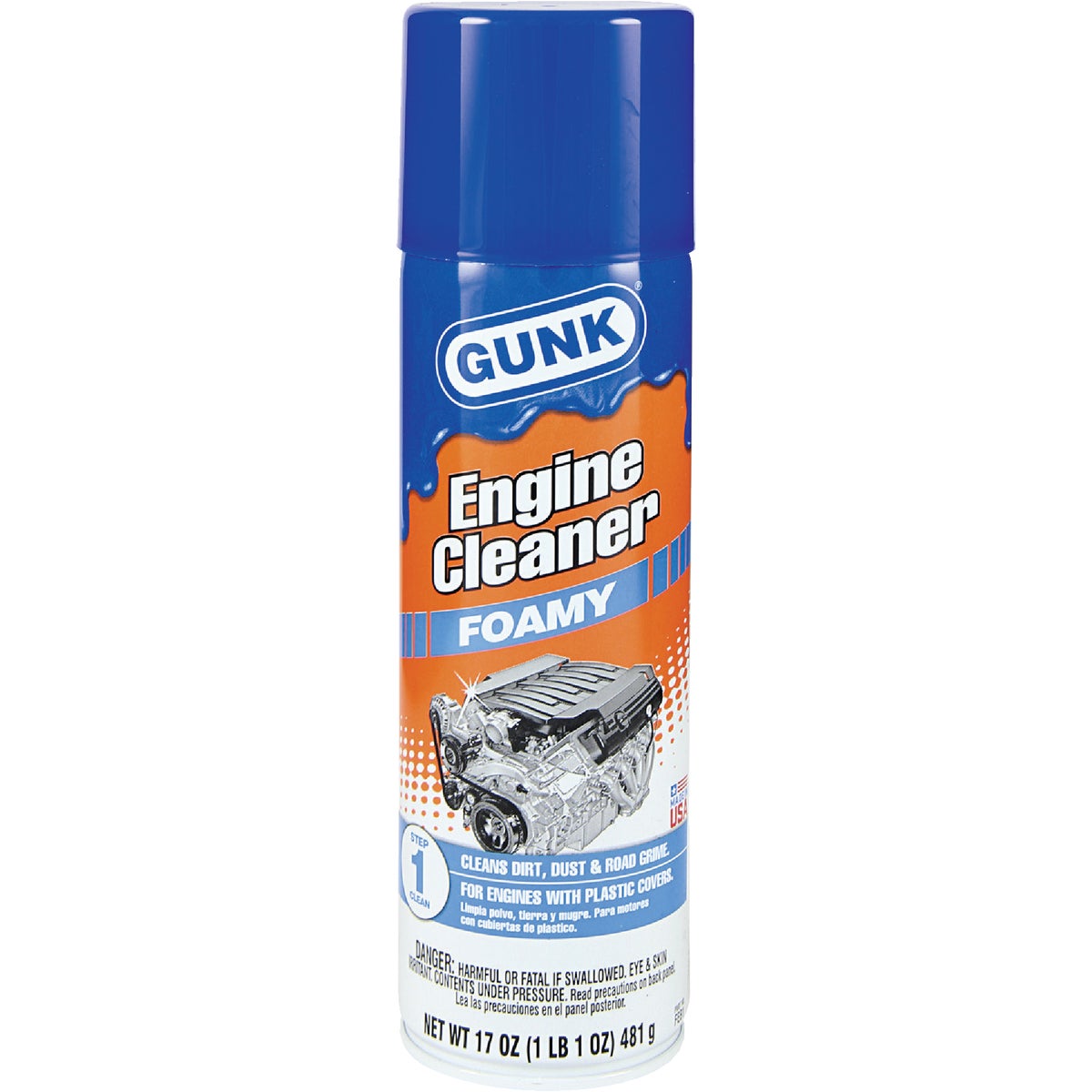 Item 580357, Foamy Engine Cleaner clings to vertical surfaces long enough to effect 