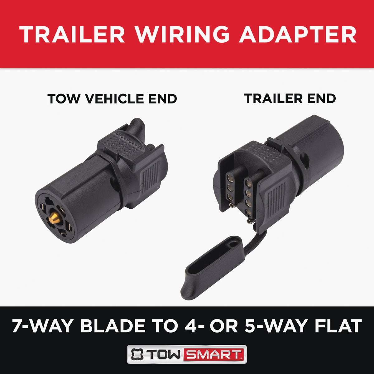 Item 580972, The 7-Way Blade to 4 or 5-Way Flat Trailer Light Wiring Adapter is the 
