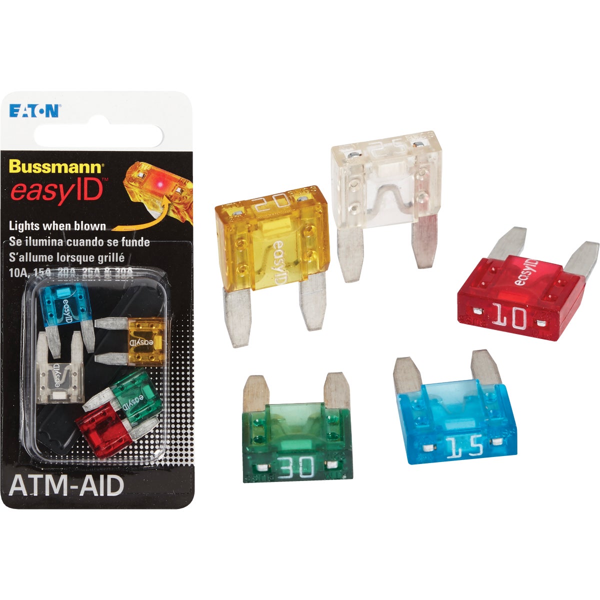 Item 583728, Contains 1 each of 5, 10, 15, 20, 25, and 30 amp easyID LED illuminating 