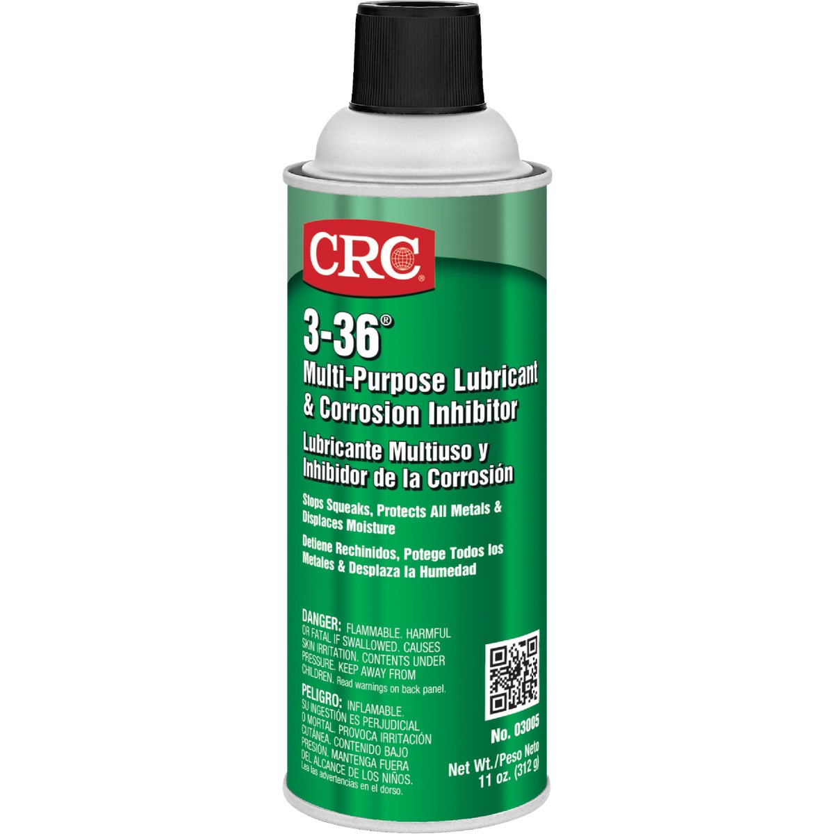 Item 591394, Industrial CRC 3-36 cleans, lubricates, penetrates, and loosens corrosion.