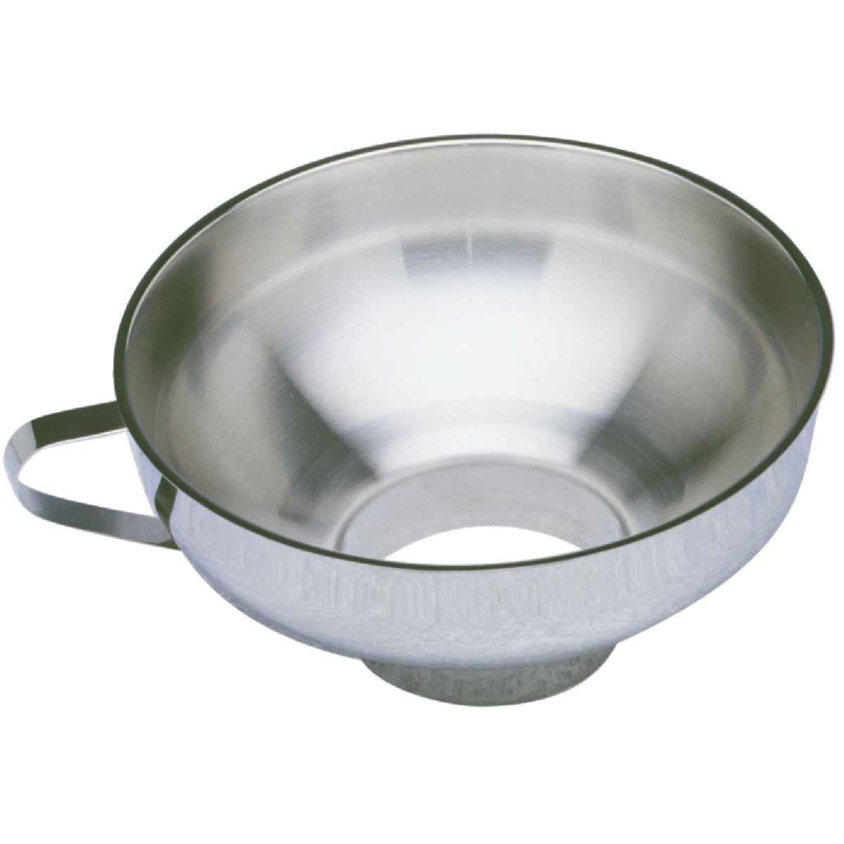 Item 600064, This high quality stainless steel funnel can transfer both liquids and 