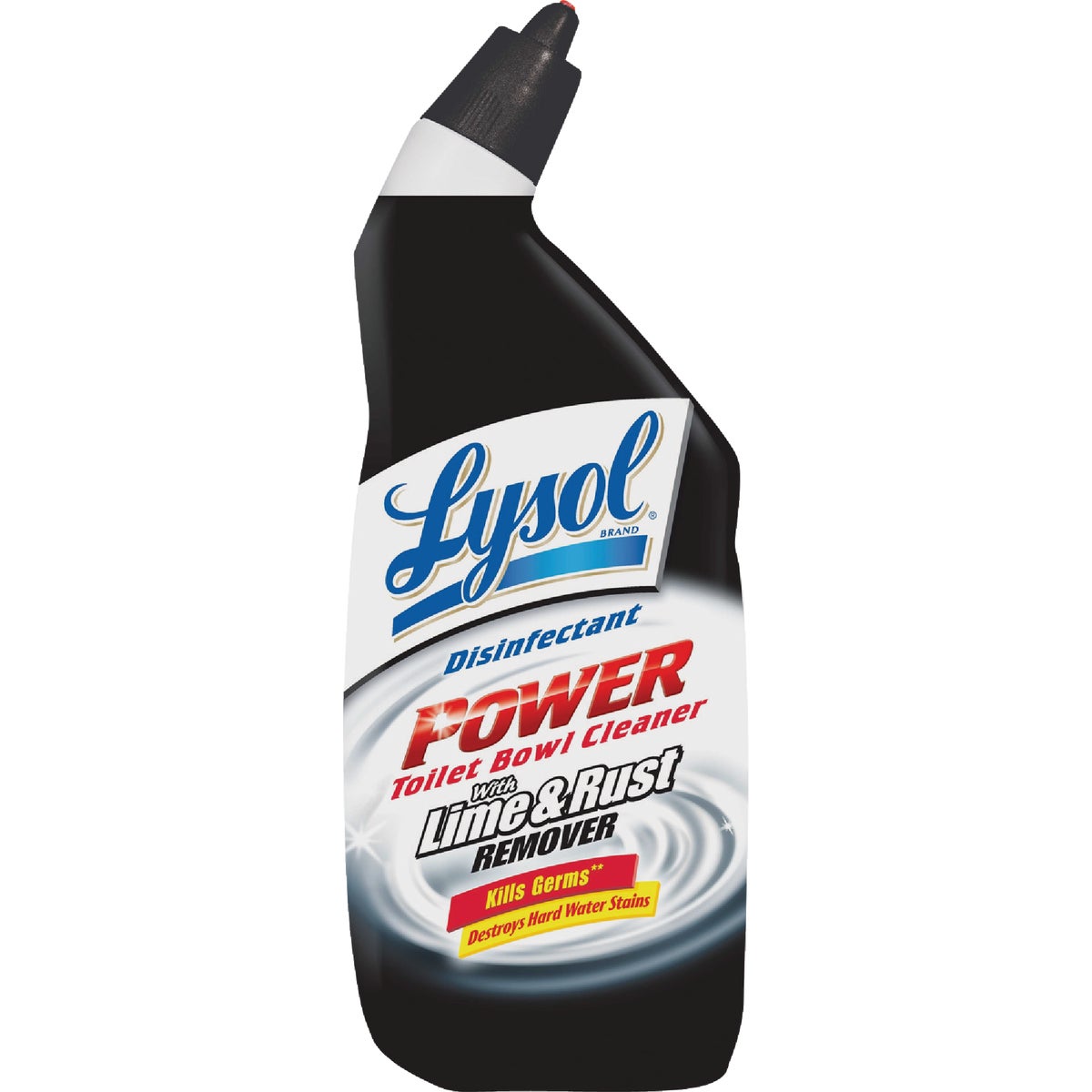 Item 600210, Lysol power toilet bowl cleaner with lime and rust remover powers through 