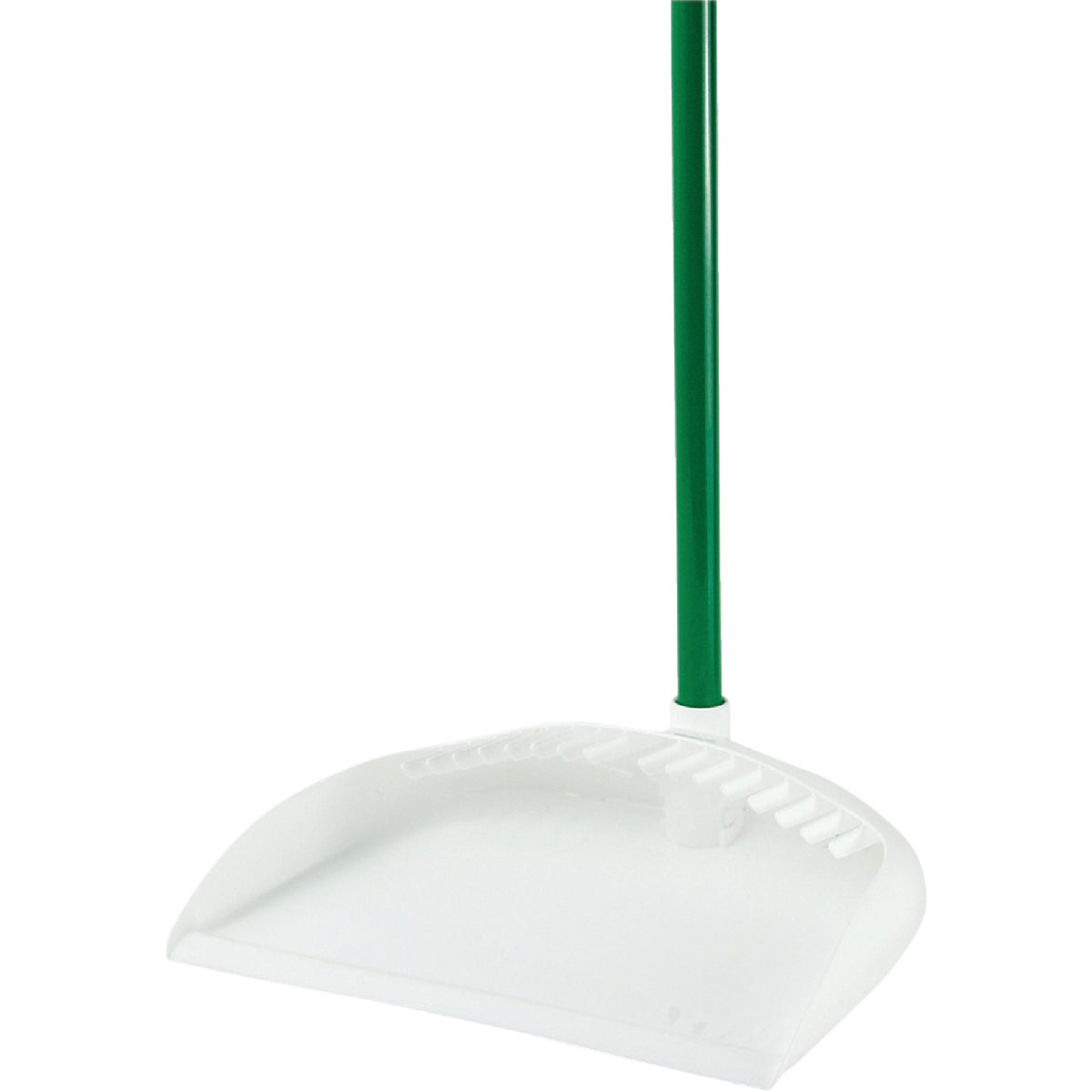 Item 600272, A high quality Libman dustpan with dirt removal teeth, attached to a handle