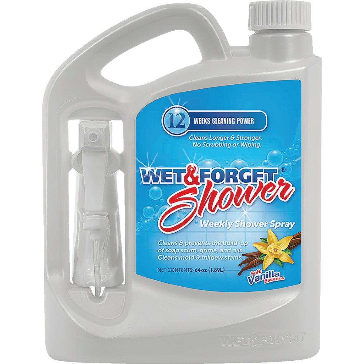 Item 600468, Cleans and prevents build up of soap scum, grime, and oils.