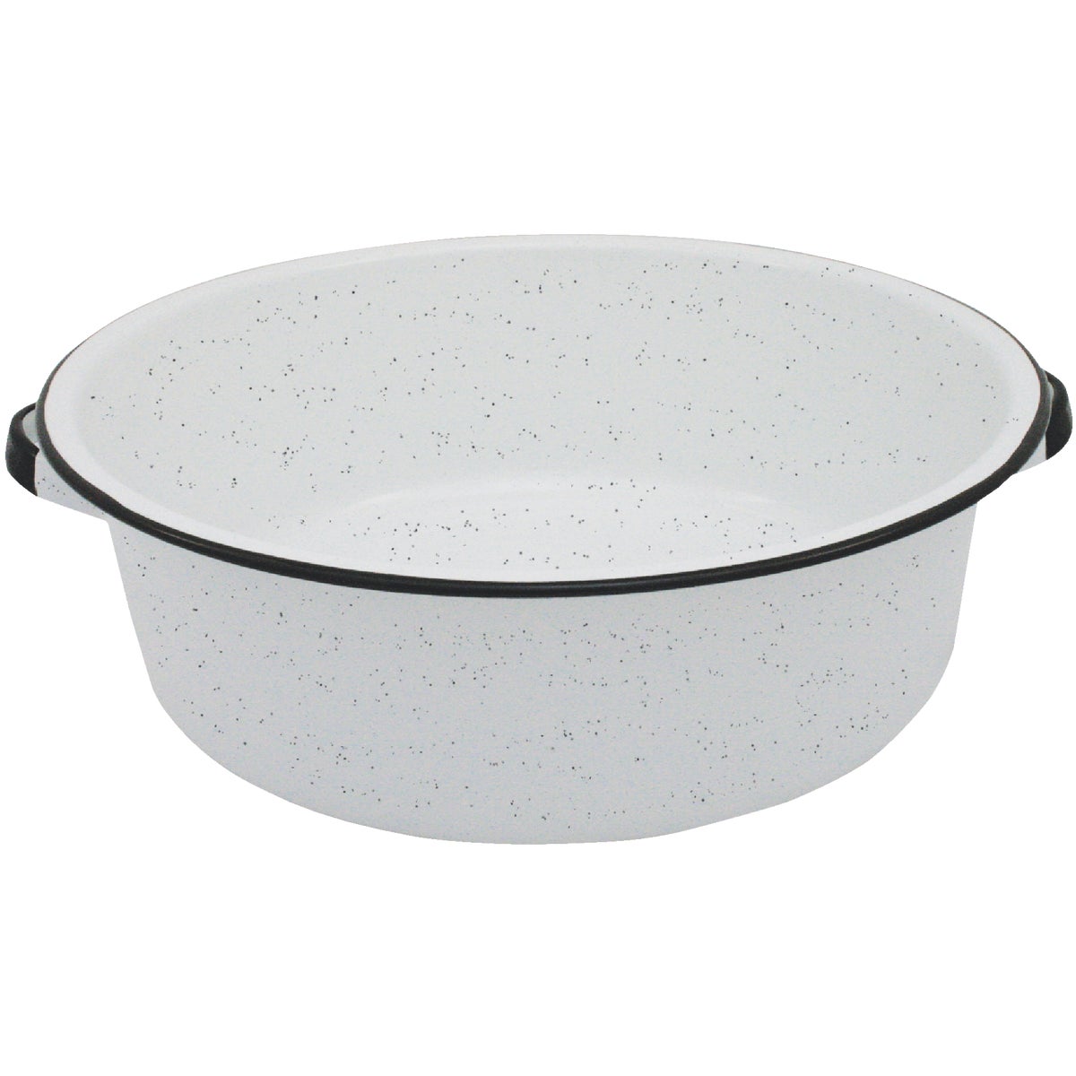 Item 600519, Round steel dishpan with handles.