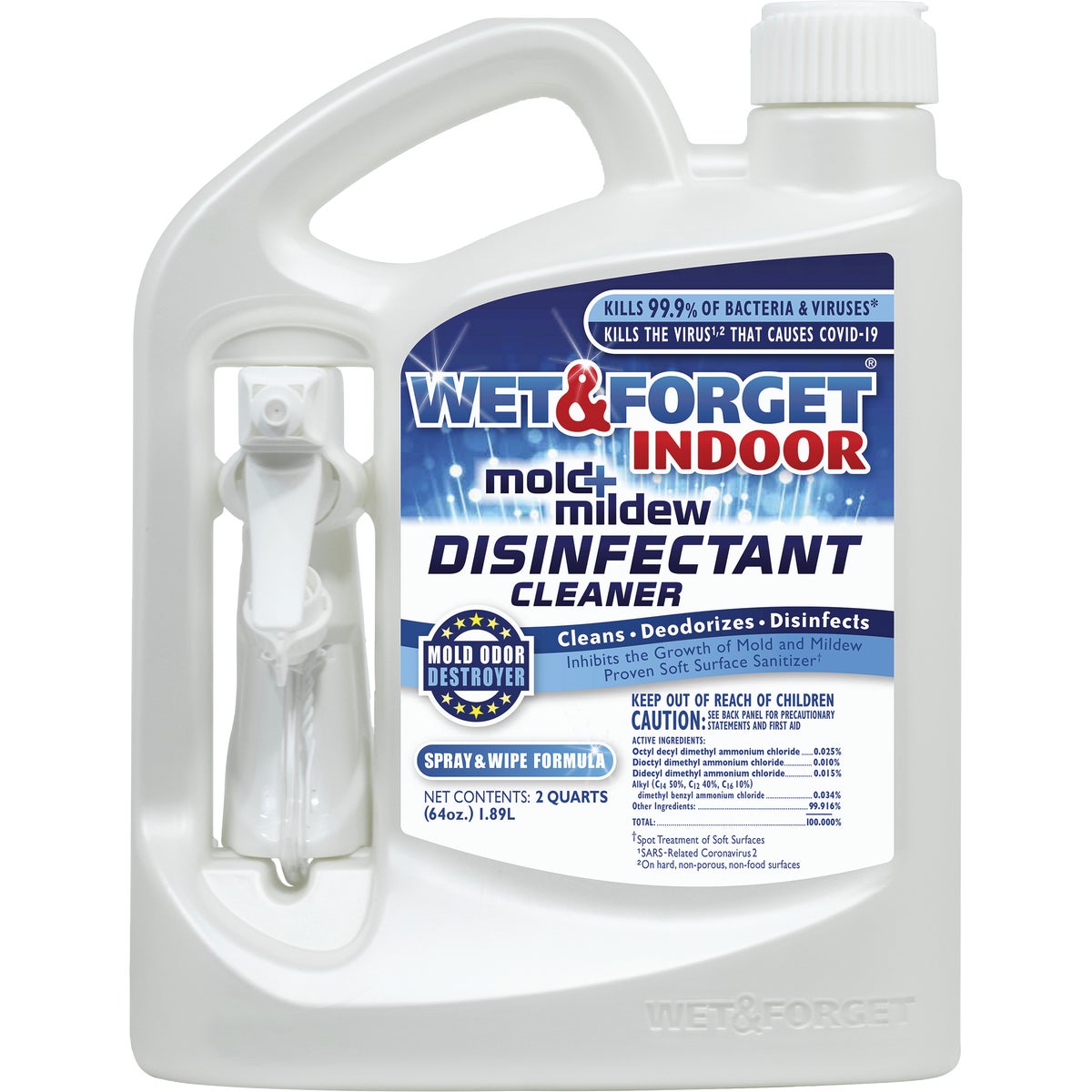 Item 600748, Ready-to-use formula Wet &amp; Forget Indoor kills the virus that causes 