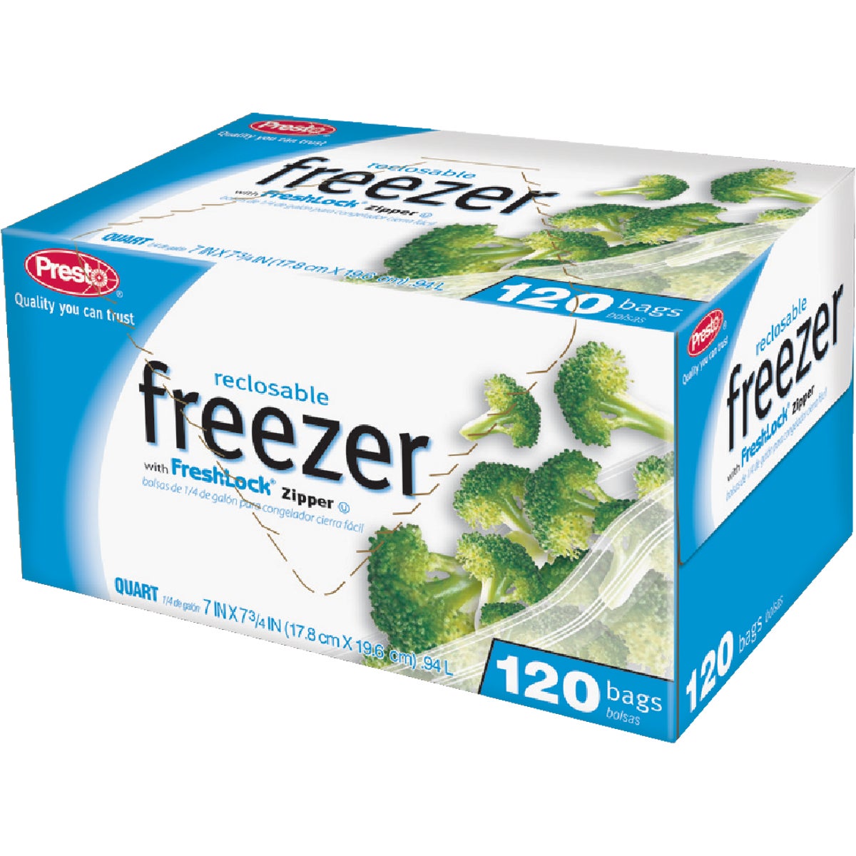 Item 600942, Reclosable freezer bags with Freshlock zipper protect food from freezer 