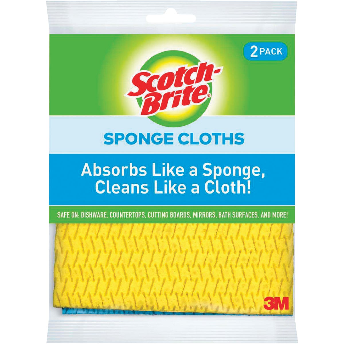 Item 600956, Made with 100% natural fibers, Scotch-Brite Sponge Cloth absorbs like a 