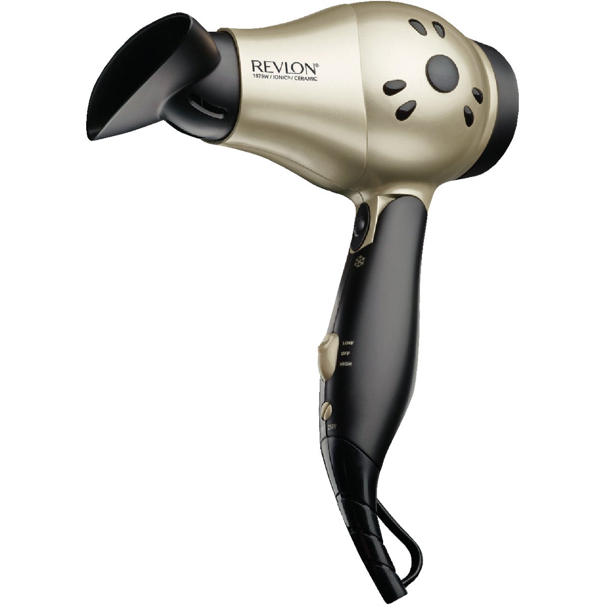 Item 601229, Compact design hair dryer features: Ionic technology, 3X ceramic coating, 2