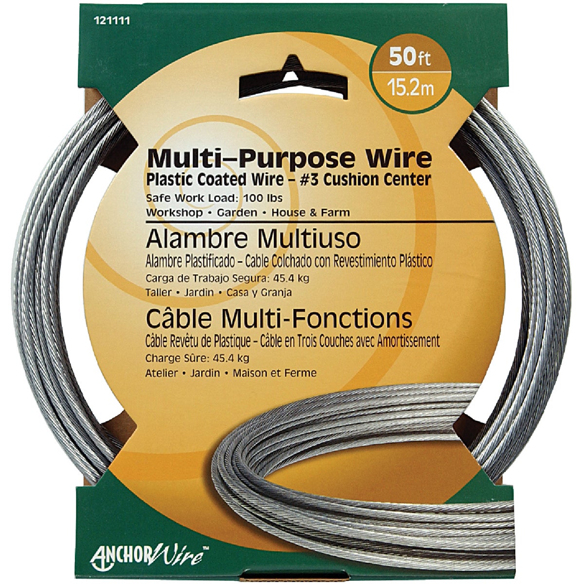 Item 601300, Cushion center multi-purpose wire is ideal for workshop, garden, house, and