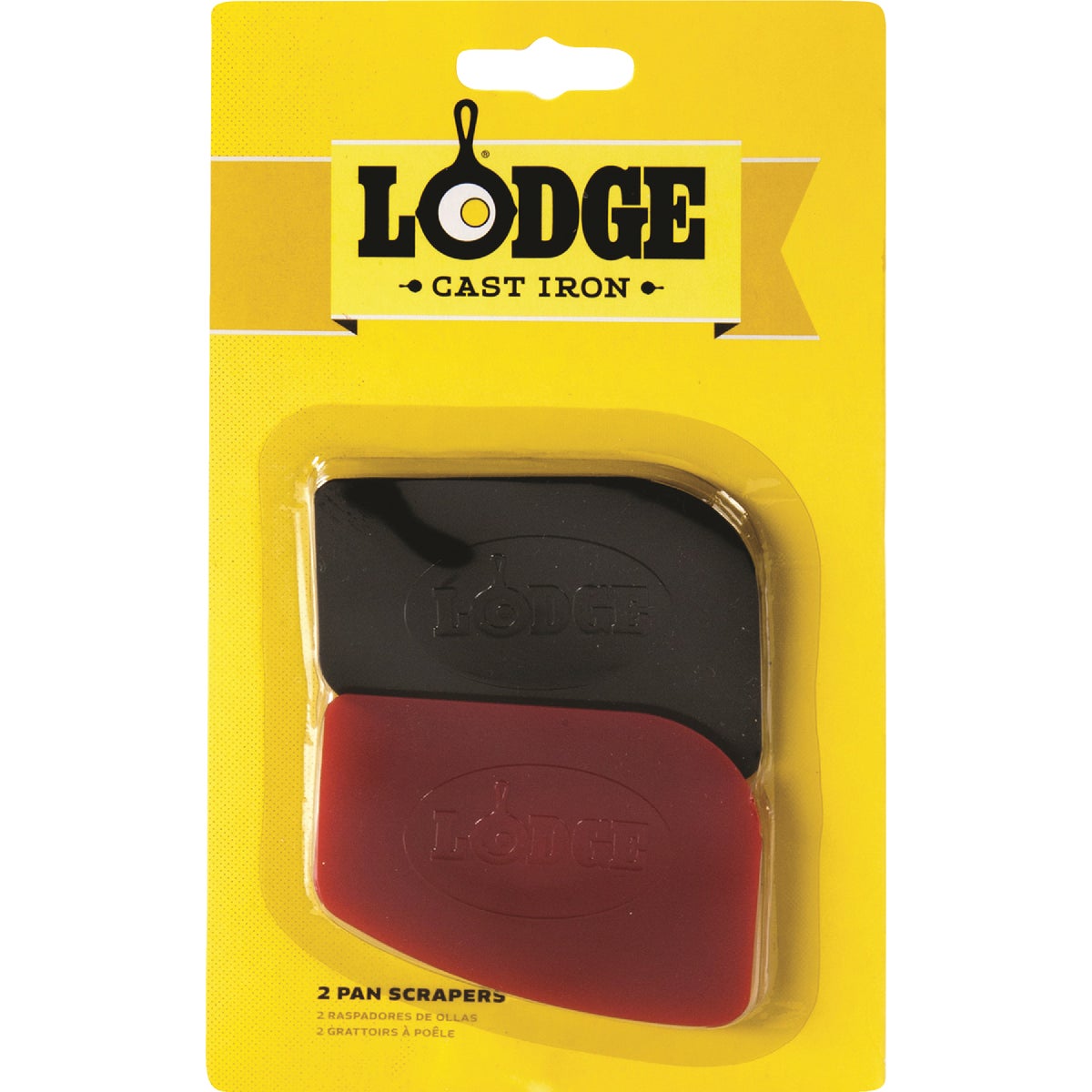 Item 601794, Lodge pan scrapers are made of rigid, easy to clean polycarbonate.