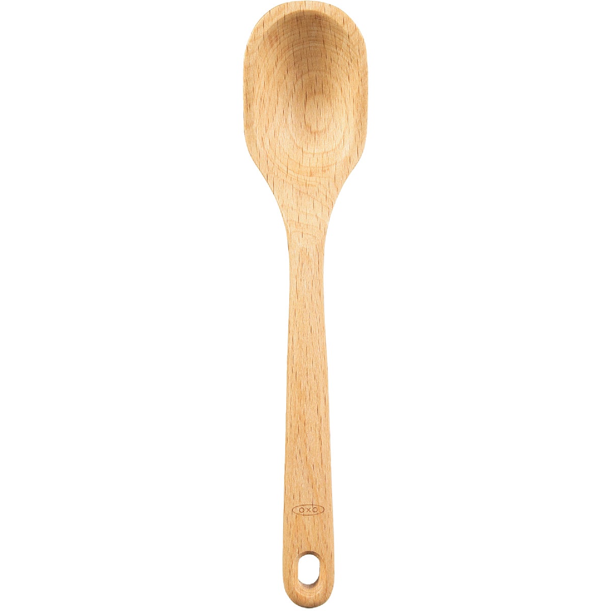 Item 602032, 1-piece beech wood spoon is safe for nonstick cookware.