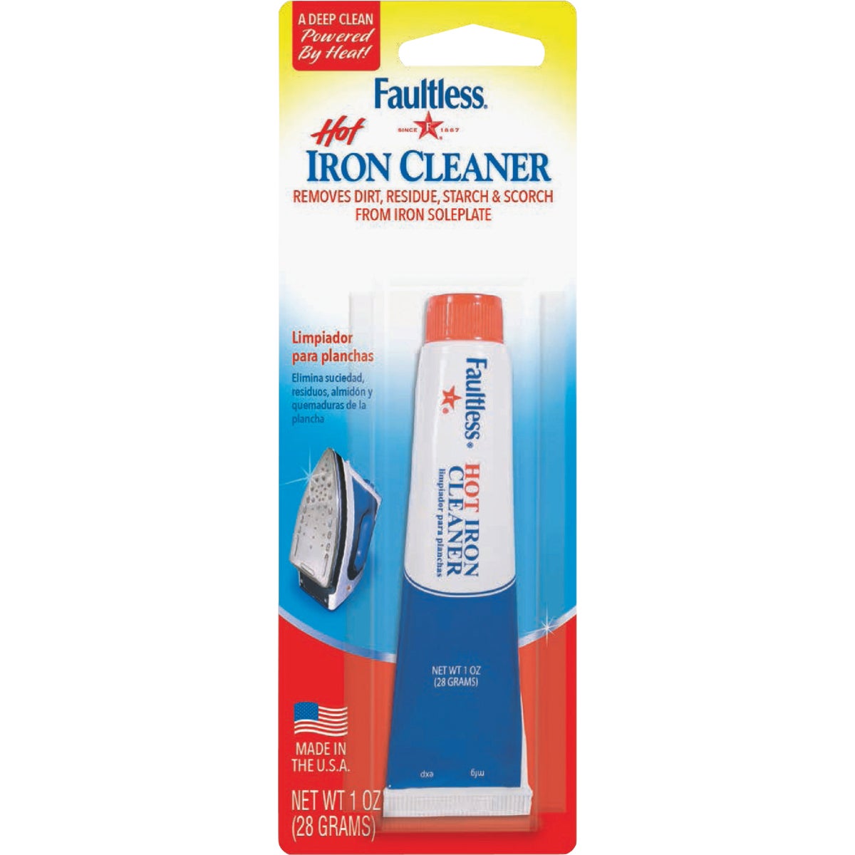 Item 602404, Easily removes dirt, melted synthetic fabrics, patch glue, starch, and 