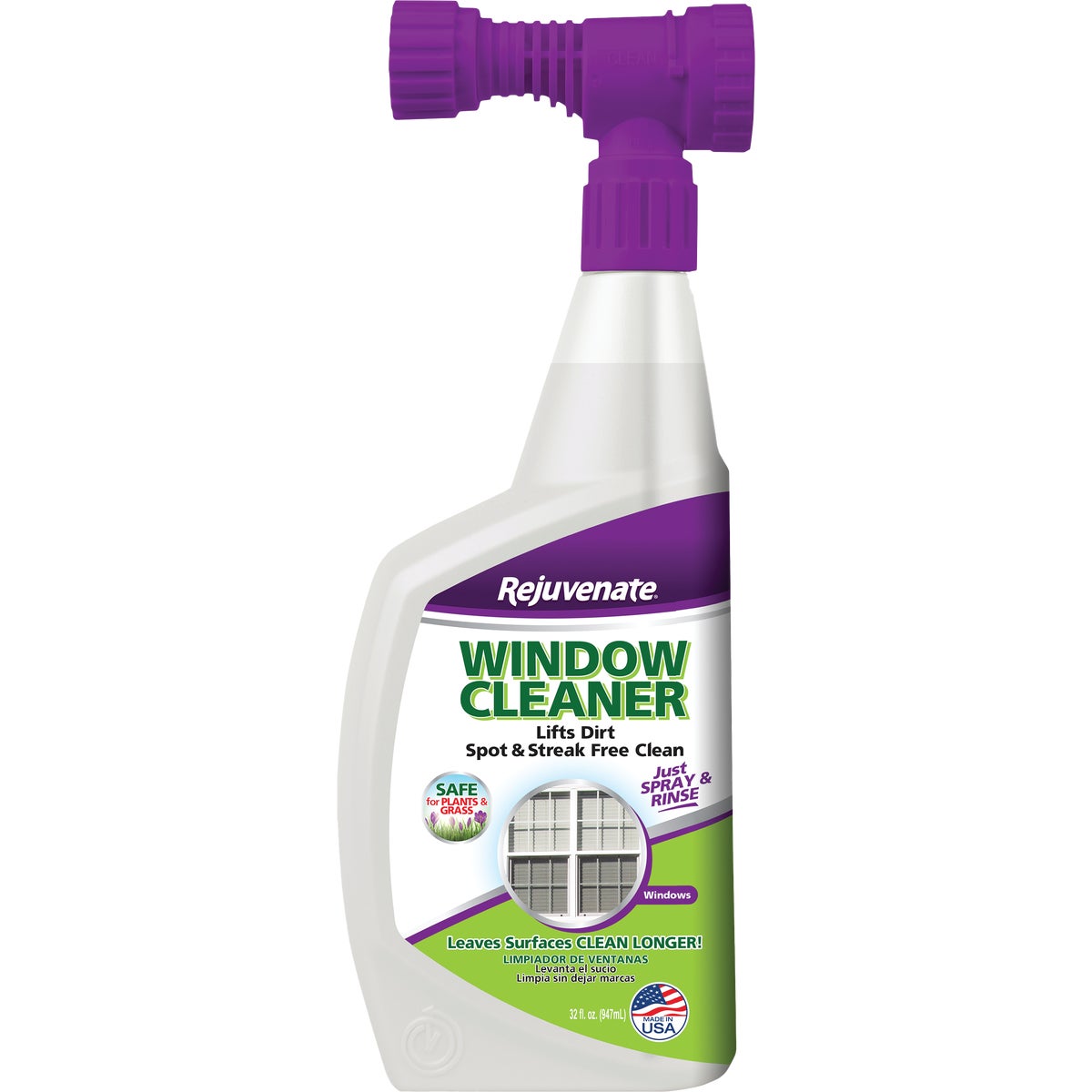Item 602563, Rejuvenate Outdoor Window and Surface Cleaner is a concentrated non-scrub 