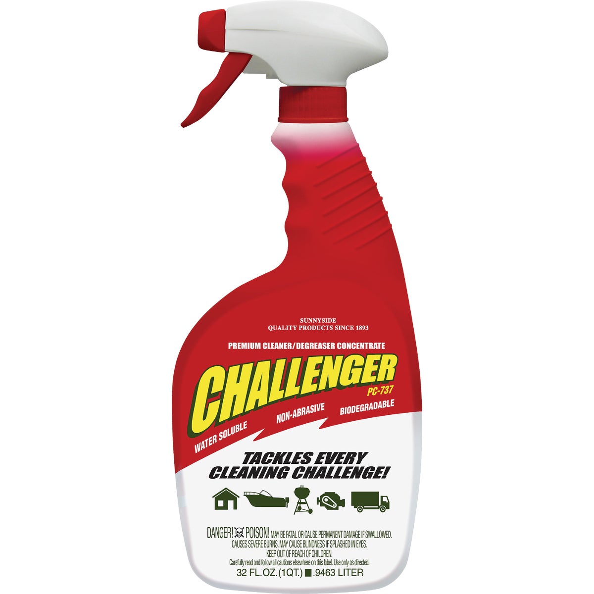 Item 602660, Challenger Cleaner &amp; Degreaser tackles many cleaning applications.